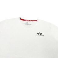 Alpha Industries Herren T-Shirt Basic V-Neck Small Logo white
