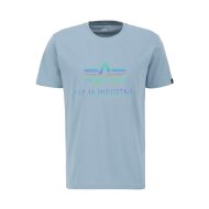 Alpha Industries Herren T-Shirt Basic Logo Rainbow Reflective greyblue
