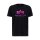 Alpha Industries Herren T-Shirt Basic Logo Foil Print black/magenta