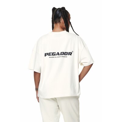 Pegador Damen T-Shirt Arendal Logo Heavy Oversized washed salty cream