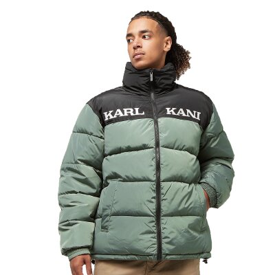 Karl Kani Herren Jacket Retro Essential Puffer dusty green