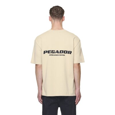 Pegador Herren T-Shirt Colne Logo Oversized vintage washed kingdom beige gum