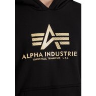 Alpha Industries Herren Basic Hoodie Carbon black/gold
