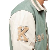 Karl Kani Herren College Jacke Og Block dusty green/off white