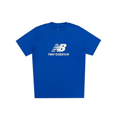 New Balance Herren T-Shirt Essentials Stacked Logo blue