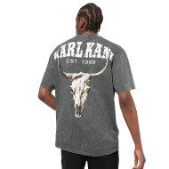 Karl Kani Herren T-Shirt Small Signature Washed Heavy Skull anthracite