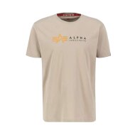 Alpha Industries Herren T-Shirt Alpha Label vintage sand
