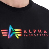 Alpha Industries Herren T-Shirt Alpha Label Metal black/metal red