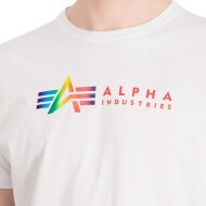 Alpha Industries Herren T-Shirt Alpha Label Metal white/metal red