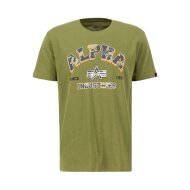 Alpha Industries Herren T-Shirt College Camo moss green