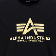 Alpha Industries Herren T-Shirt Basic Carbon black/gold