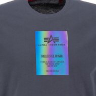 Alpha Industries Herren T-Shirt Reflective Label Rainbow Reflective greyblack