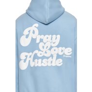 Dropsize Herren Hoodie Pray Love Hustle Overzized baby blue