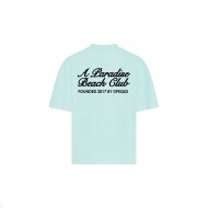 PEQUS Herren T-Shirt A Paradise Beach Club Back Logo aqua