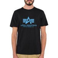 Alpha Industries Herren T-Shirt Basic Logo black/blue