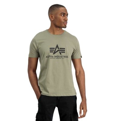 Alpha Industries Herren T-Shirt Basic Logo olive XL