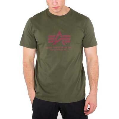 Alpha Industries Herren T-Shirt Basic Logo dark green