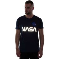 Alpha Industries Herren T-Shirt NASA Reflective rep. blue
