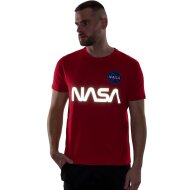 Alpha Industries Herren T-Shirt NASA Reflective speed red