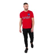 Alpha Industries Herren T-Shirt NASA Reflective speed red