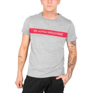 Alpha Industries Herren T-Shirt Red Stripe grey heather
