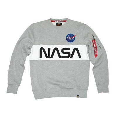 Alpha Industries Herren Sweater NASA Inlay grey heather L