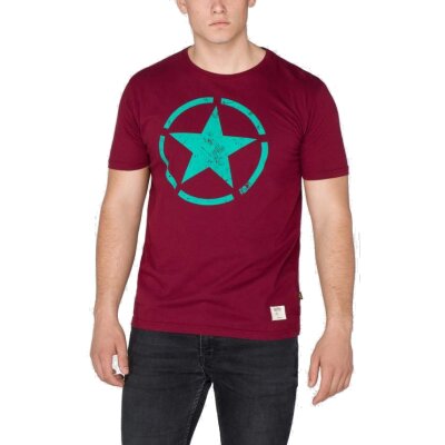 Alpha Industries Herren T-Shirt Star burgundy
