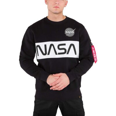 Alpha Industries Herren Sweater NASA Inlay black XL