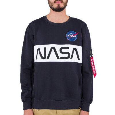 Alpha Industries Herren Sweater NASA Inlay rep. blue