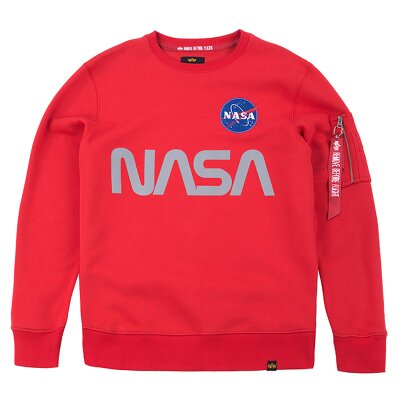 Alpha Industries Herren Sweater NASA Reflective speed red