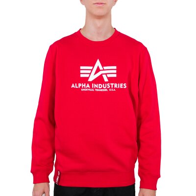 Alpha Industries Herren Sweater Basic Logo speed red