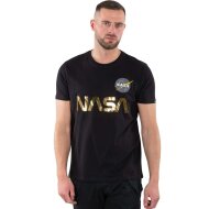 Alpha Industries Herren T-Shirt NASA Reflective black/gold