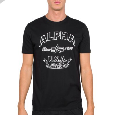 Alpha Industries Herren T-Shirt Alpha FJ black