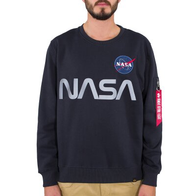 Alpha Industries Herren Sweater NASA Reflective rep.blue M