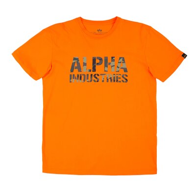 Alpha Industries Herren T-Shirt Camo Print T flame orange