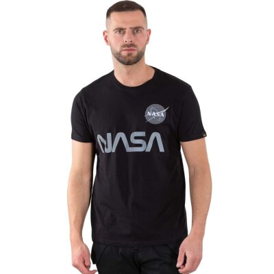 Alpha Industries Herren T-Shirt NASA Reflective black XL