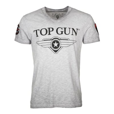 Top Gun T-Shirt Hyper mit Patches grey melange