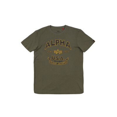 Alpha Industries Herren T-Shirt Alpha FJ dark olive