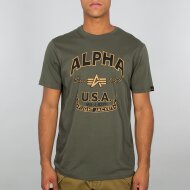 Alpha Industries Herren T-Shirt Alpha FJ dark olive