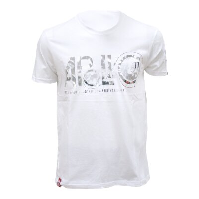 Alpha Industries Herren T-Shirt Apollo 50 PM white M