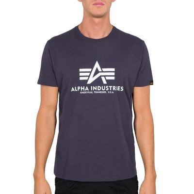 Alpha Industries Herren T-Shirt Basic Logo nightshade
