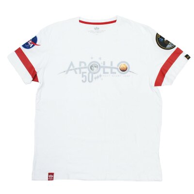 Alpha Industries Herren T-Shirt Apollo 50 Reflective white