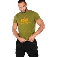 Alpha Industries Herren T-Shirt Basic Logo khaki green XS